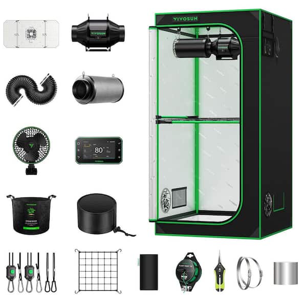 3 ft. x 3 ft. GIY Plus Smart Advance Grow Tent with Full-Spectrum LED Grow Light, Ventilation System, E42A Controller