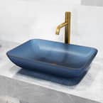 VIGO Matte Shell Sottile Royal Blue Glass 18 in. L x 13 in VIGO Matte Shell Sottile Royal Blue Glass 18 in. L x 13 in