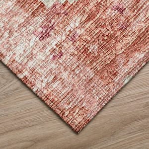 Accord Pink 10 ft. x 14 ft. Abstract Indoor/Outdoor Washable Area Rug
