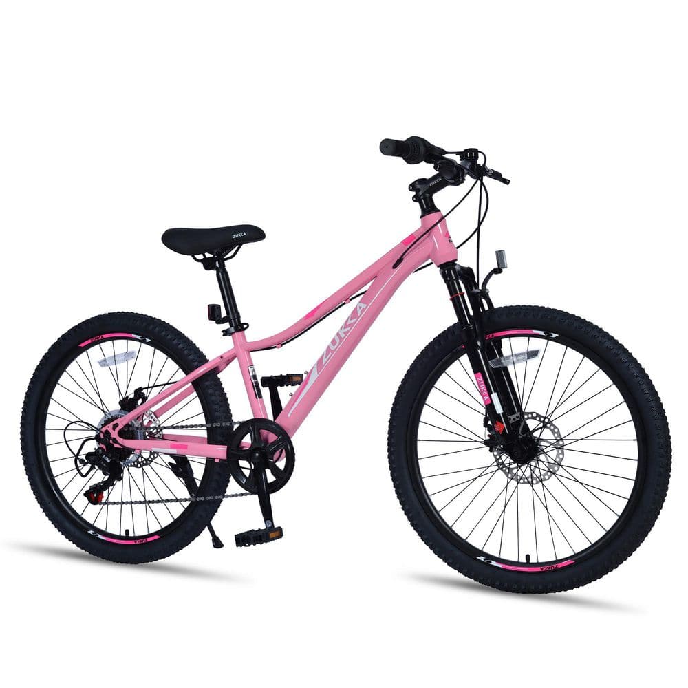 カスタム自転車　pink×purple Sudzendf 24 in. Pink 6-Speed Mountain Bike High Carbon Steel Frame