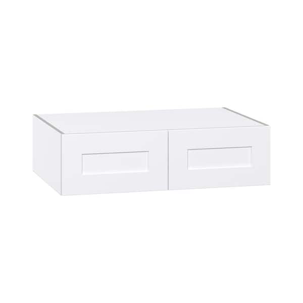 J COLLECTION Roseland 36 in. W x 24 in. D x 10 in. H Assembled Shaker Wall Bridge Kitchen Cabinet in Warm White