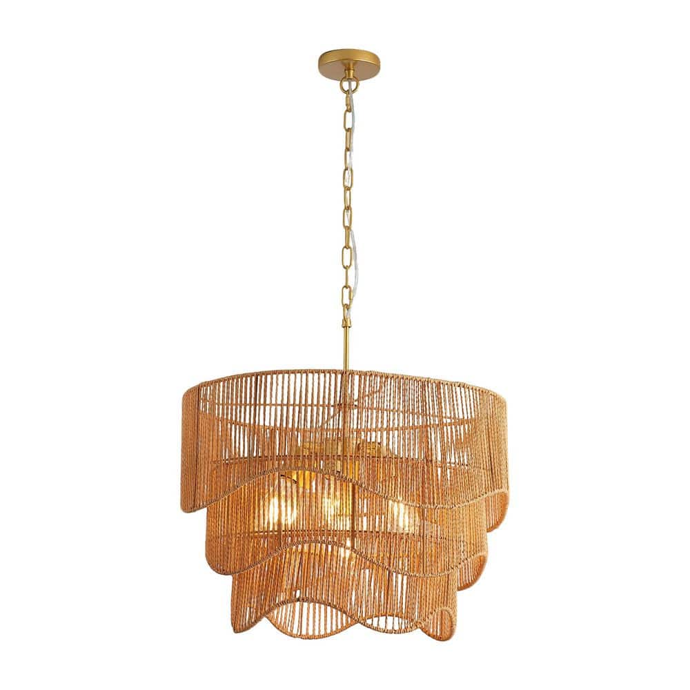 7-Light Adjustable Height Wave Pendant Light for Living Room,Gold Handwoven Paper Rattan Boho Chandelier (No Bulbs) price history on PriceWatchPro