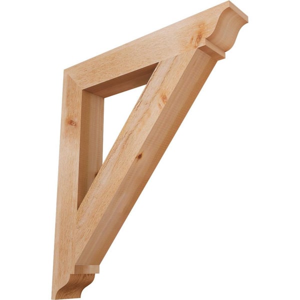 Ekena Millwork 4 in. x 30 in. x 26 in. Western Red Cedar Traditional Rough Sawn Bracket