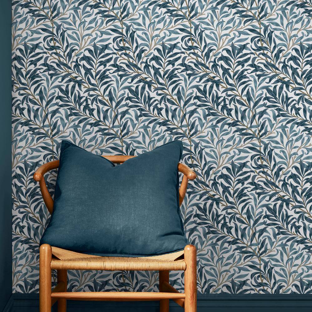 William Morris at Home Willow Bough White & Blues Wallpaper Sample