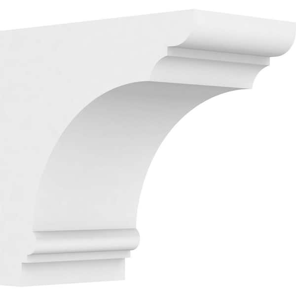 Ekena Millwork 3-1/2 in. x 6 in. x 6 in. Standard Hughes Unfinsihed Architectural Grade PVC Bracket