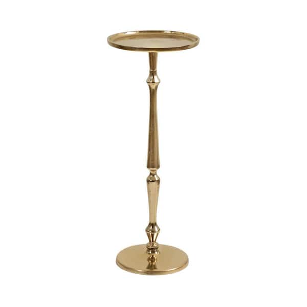 Carling 9 in. Gold Round Metal End Table