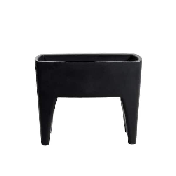 RTS Home Accents 30 in. x 15 in. x 24 in. Elevated Planter Black