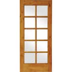 36 in. x 80 in. Knotty Alder 10-Lite Low-E Insulated Glass Solid Wood Left-Hand Single Prehung Interior Door