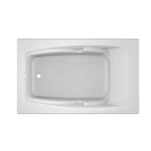 CETRA 60 in. x 36 in. Acrylic Rectangular Drop-In Reversible Soaking Bathtub in White