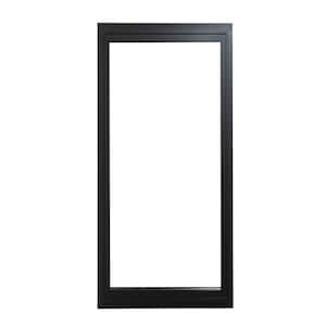 Teza Picture 24 in. x 80 in. Matte Black Aluminum Tempered Window