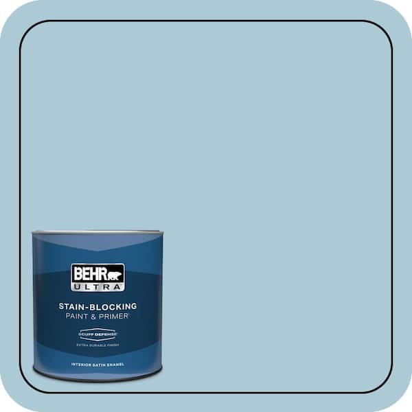 BEHR ULTRA 1 qt. #S480-2 Sea Wind Extra Durable Satin Enamel Interior Paint & Primer