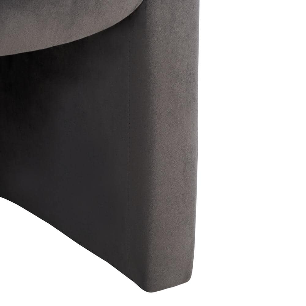 Olivia Dark Grey Velvet Contoured Accent Chair