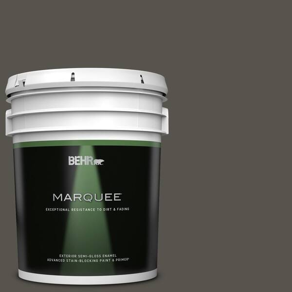 BEHR MARQUEE 5 gal. #790D-7 Black Bean Semi-Gloss Enamel Exterior Paint &  Primer 545305 - The Home Depot