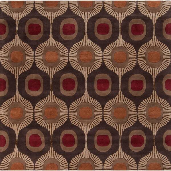 Livabliss Pulsu Sienna Doormat 4 ft. x 4 ft. Square Area Rug