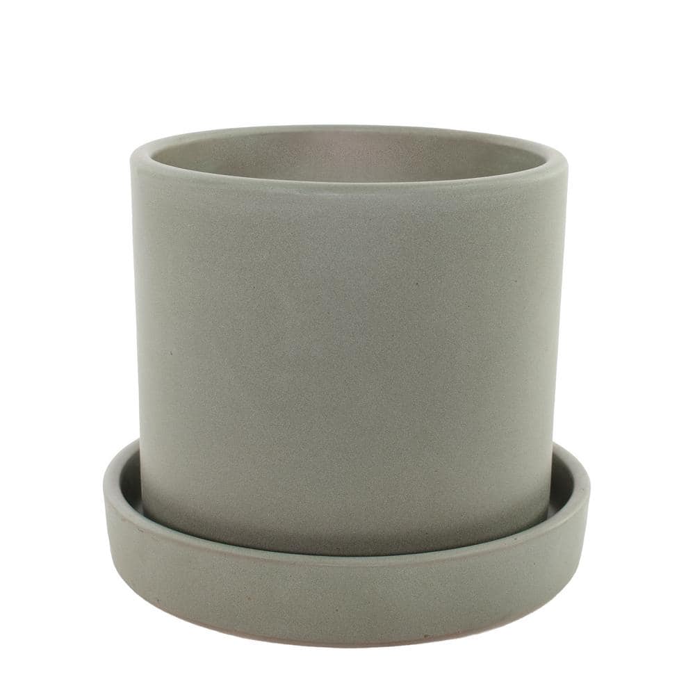 9.5'' Cream Natural Fiber Indoor Planter with Saucer