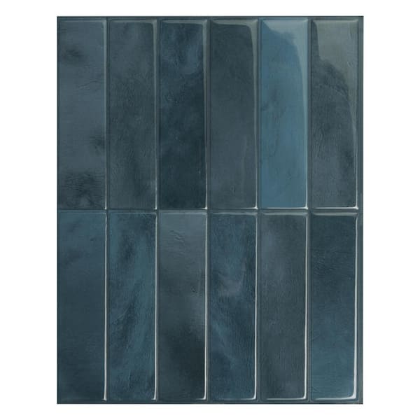 smart tiles Morocco Agadir Blue 11.43 in. x 9 in. Vinyl Peel and Stick Tile (2.84 sq. ft./4-Pack)