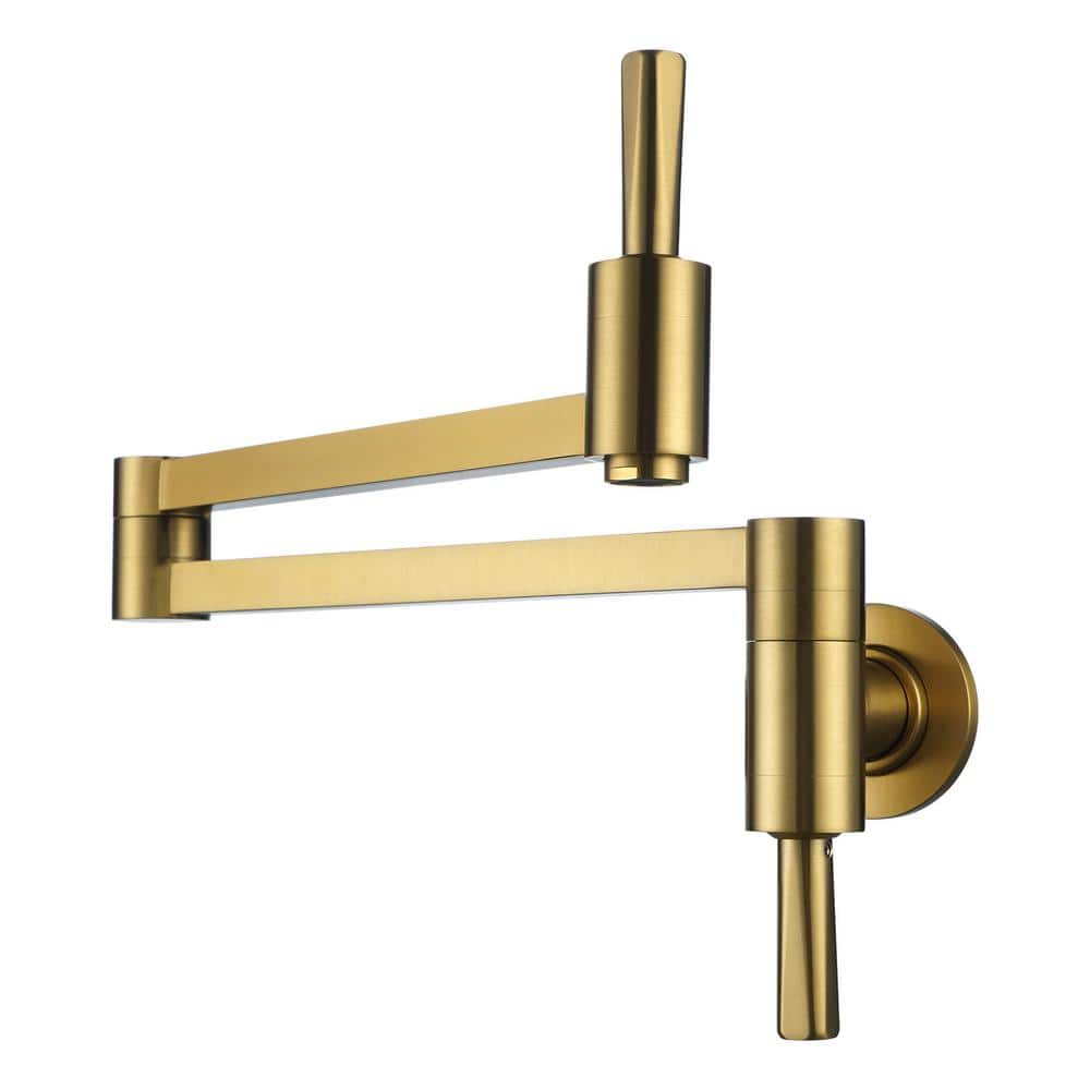 Commercial Wall Mounted Pot Filler Faucet with Lever Handle in Gold price history on PriceWatchPro