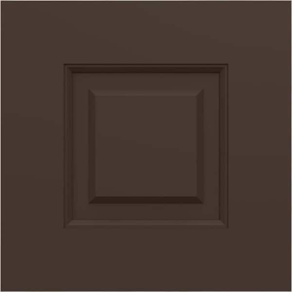 12 in. W x 12 in. H EnduraCore Composite Raised Panel Shutters Sample, Raisin Brown