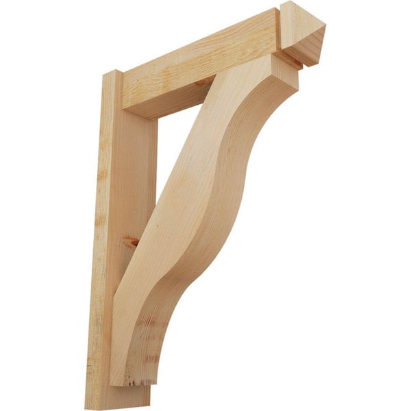 Ekena Millwork 6 in. x 32 in. x 24 in. Douglas Fir Fuston Arts and Crafts Rough Sawn Outlooker