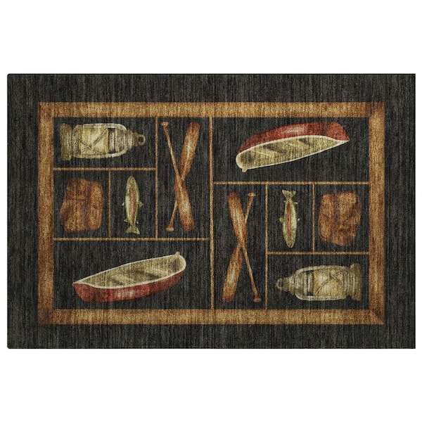 Dream Shag Premium Machine Washable Abstract ADS144 Midnight 3 ft. x 4 ft. Area Rug