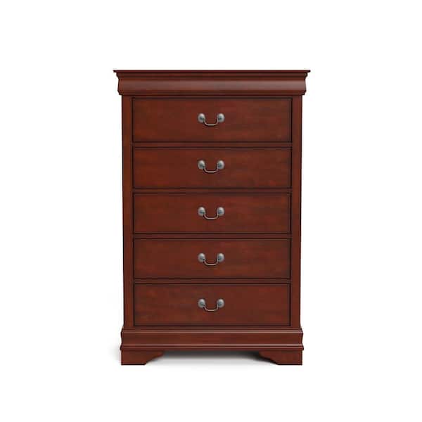 Furniture of America 6-Piece Burkhart Cherry Wood King Furniture of America 6-Piece Burkhart Cherry Wood King