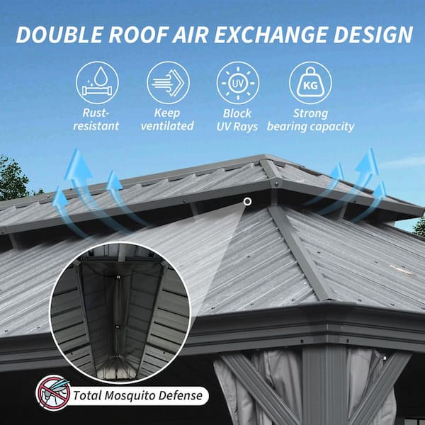 domi outdoor living 14 ft. x 24 ft. Galvanized Steel Hardtop