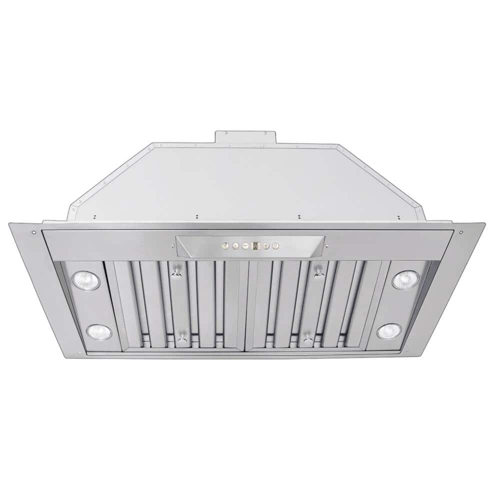 Hurricane PLJL INS.34.18D 34 in. 1200 CFM Built-in Range Hood Insert with LED Lights and Baffles in Stainless Steel