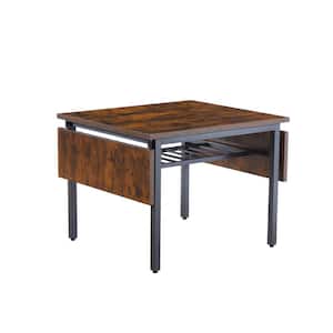 Rustic Brown Particle Board 63.2  in.. Fold in.g Kitchen Prep Table