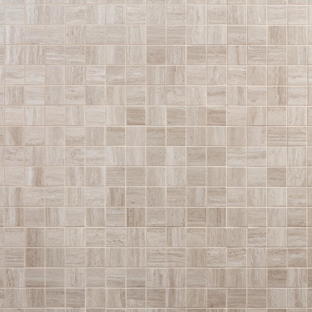 Taupe 12" x 12" Porcelain Matte Mosaic Tile Sheet