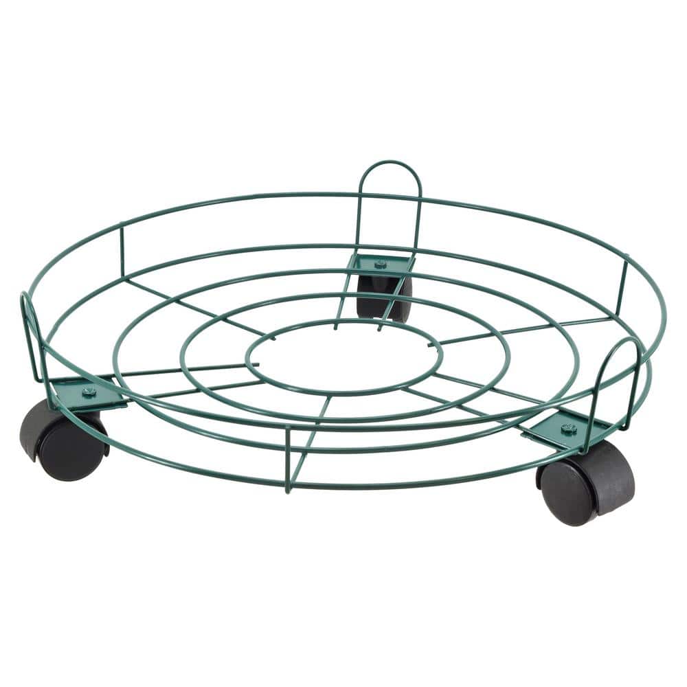 16 in. Green Metal Basic Plant Caddy