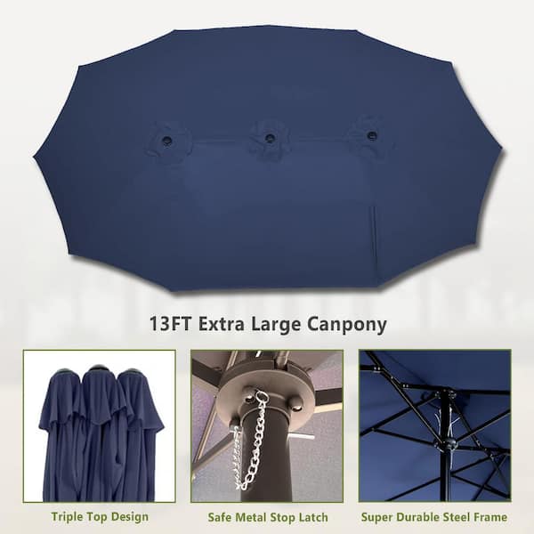 Zeus &amp; Ruta 13 ft. Steel Outdoor Double Sided Market Patio 