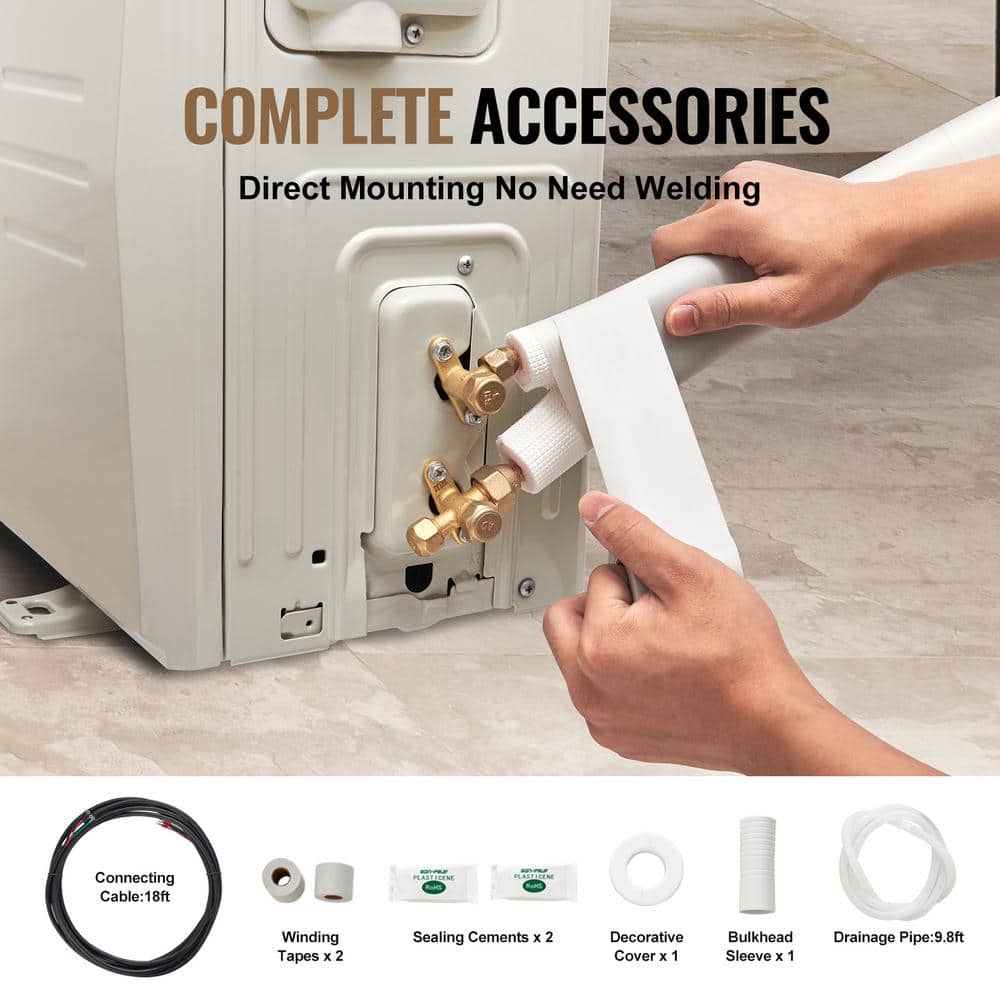 White Triple-Layer Insulated Copper Air Conditioner Line Set