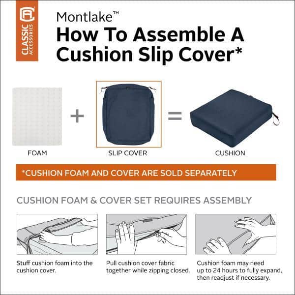 Heather Indigo 9" Square Water-Resistant Patio Cushion Cover