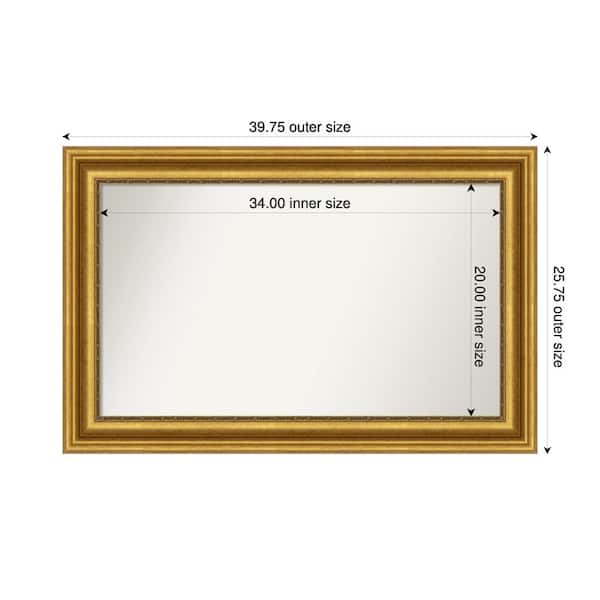 Amanti Art Parlor Gold 39.75 in. x 25.75 in. Custom Non-Beveled Recycled Polystyrene Framed Bathroom Vanity Wall Mirror