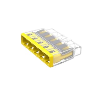 Push wire 2773-405 Connectors, 5-Port, Transparent Housing, Yellow Cover (10-Pack)