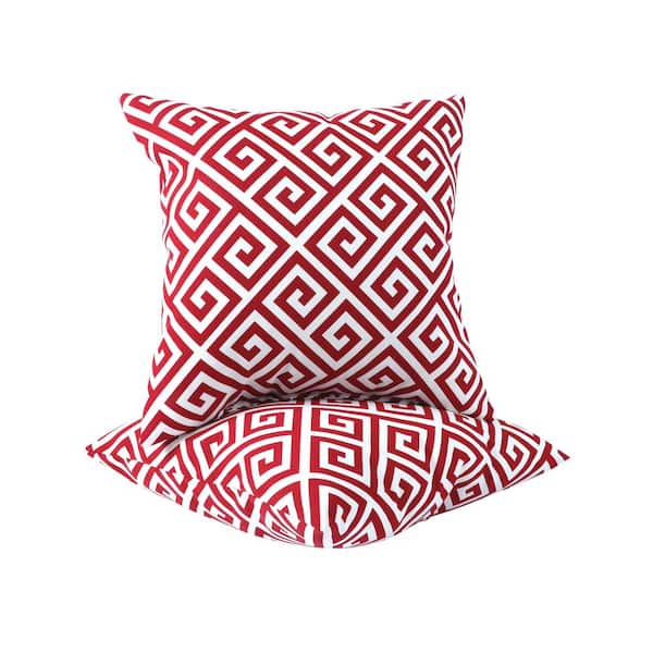 Cesicia Red Outdoor Throw Pillows of 2 Pillows Included