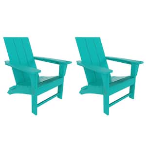 Shoreside Turquoise Modern Outdoor Folding Plastic Adirondack Chair