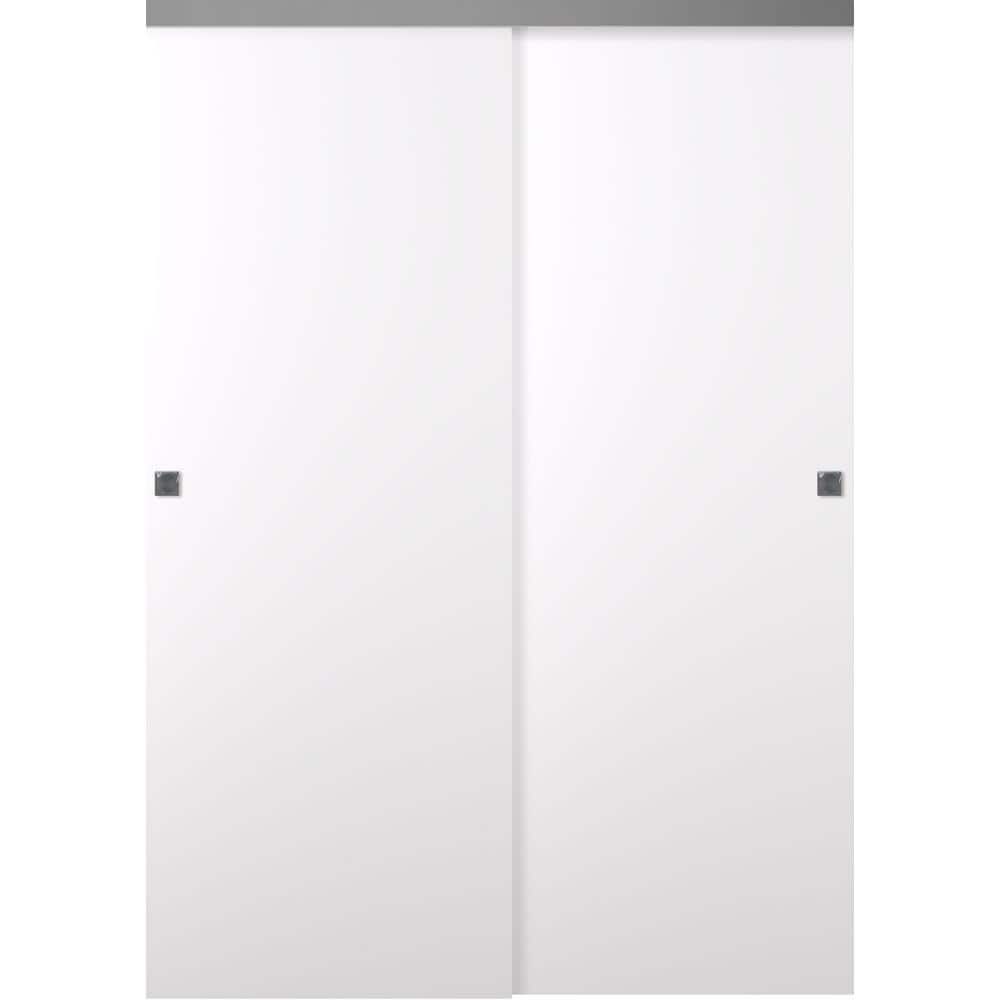 Stella 56 in. x 80 in. Snow White Finished Wood Composite Bypass Sliding Door price history on PriceWatchPro
