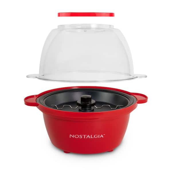 Nostalgia 450 W 64 oz Red Stirring Popcorn Machine