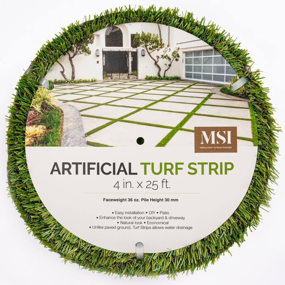 MSI Emerald Green 0.33 ft. x 25 ft. x 30 mm Cut to Artificial Turf Strips