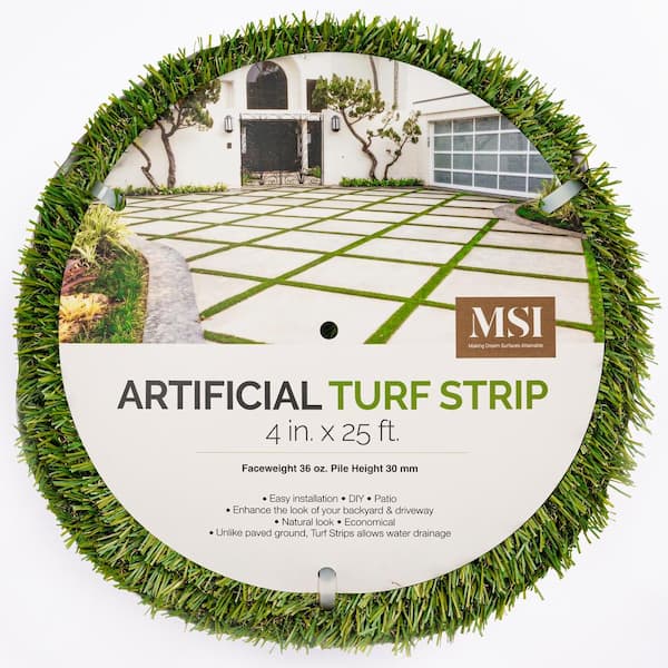 Emerald Green 0.33 ft. x 25 ft. Pine Green Artificial Grass Turf Strip