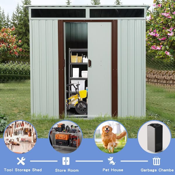 公式通販 - 人気アイテム多数 ToolCat 6 ft. W x 5 ft. D Metal Storage Shed with Window and クラブ