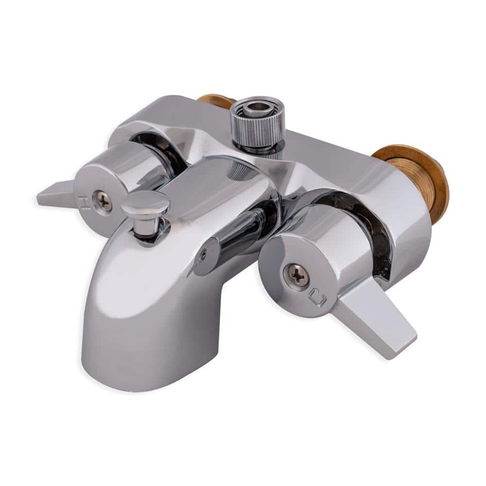 Polished Chrome Two-Handle Deck-Mount Roman Tub Faucet