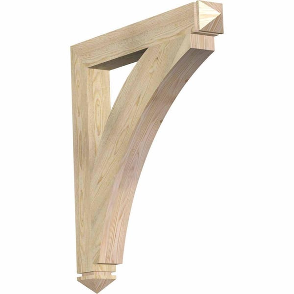 Ekena Millwork 4 in. x 36 in. x 32 in. Douglas Fir Thorton Arts and Crafts Rough Sawn Bracket