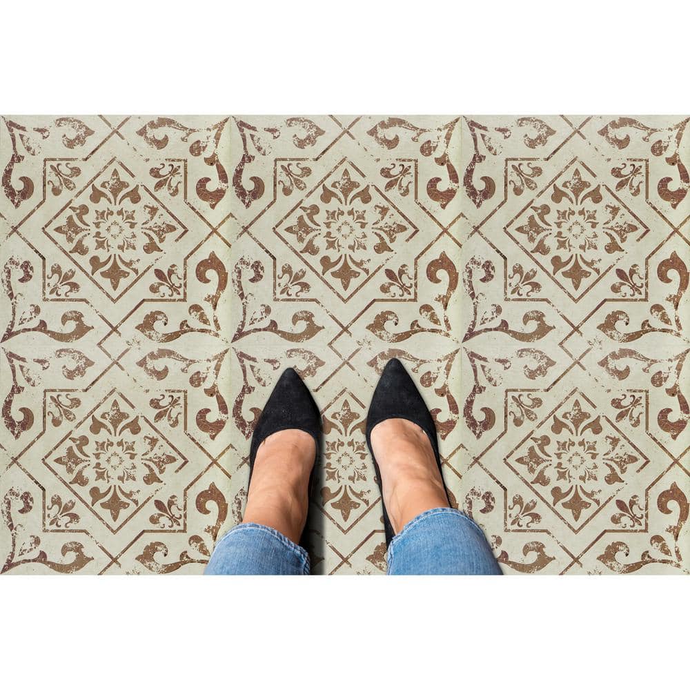 Retro Tan and Taupe 12'' x 12'' Vinyl Peel and Stick Floor Tiles