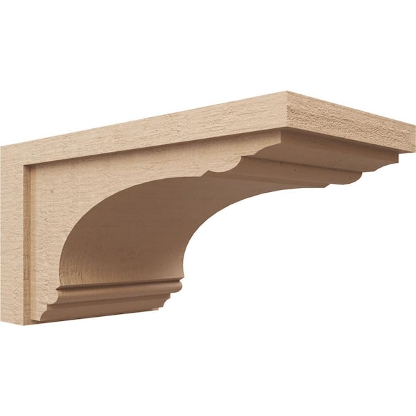 Ekena Millwork 11 in. x 11 in. x 22 in. Wide Warren Rough Cedar Woodgrain TimberThane Corbel, Primed Tan
