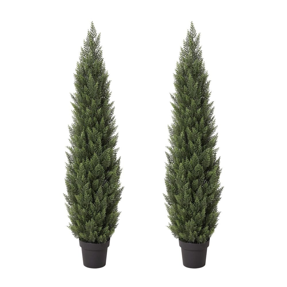 DR.Planzen 5 ft. Artificial Topiary Cedar Trees Outdoor Indoor