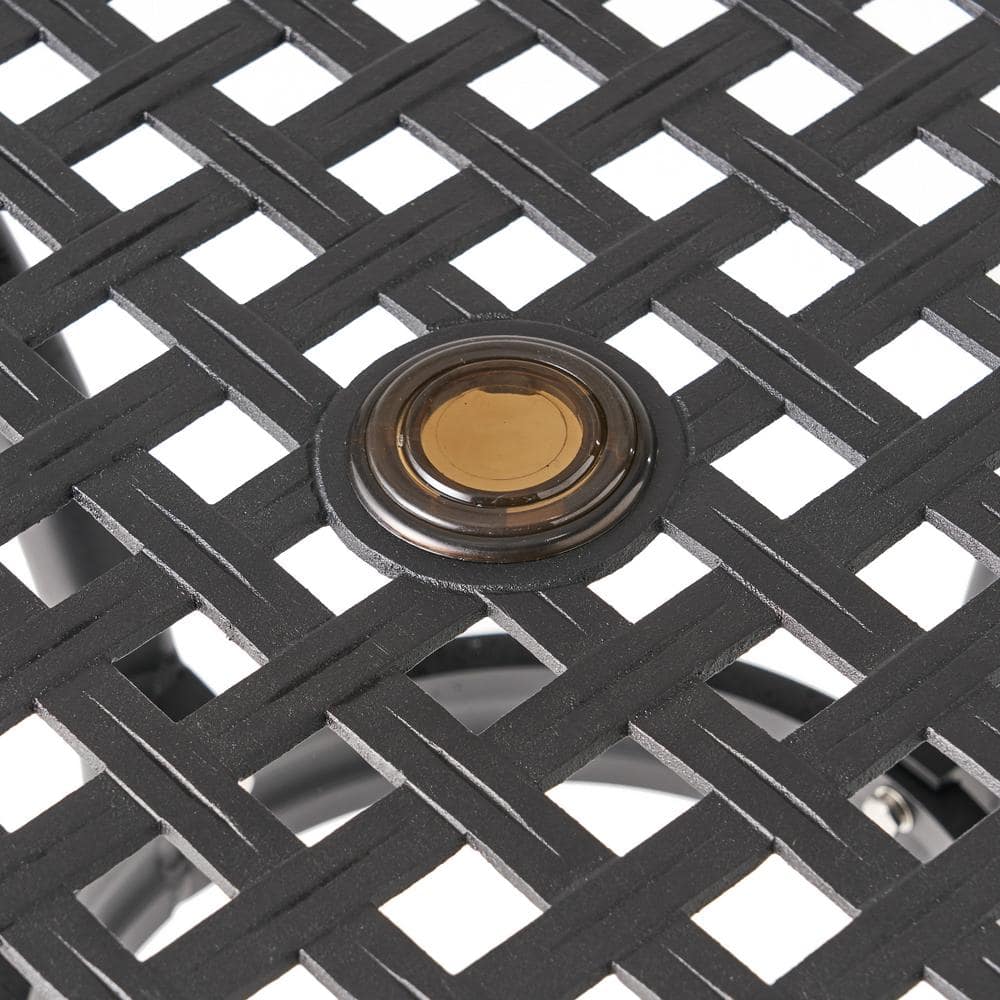 Cayman Black Sand Cast Aluminum Square Patio Dining Table