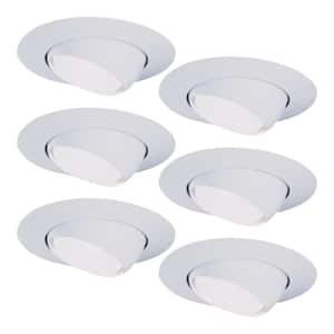 6 in. White Recessed Light Ceiling Trim with Adjustable Eyeball (6-Pack)