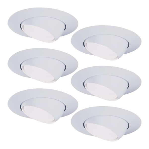 HALO 6 in. White Recessed Light Ceiling Trim with Adjustable Eyeball (6-Pack)